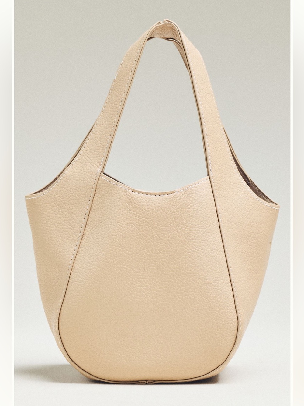 Anthropologie Beige Pebbled Tote Bag